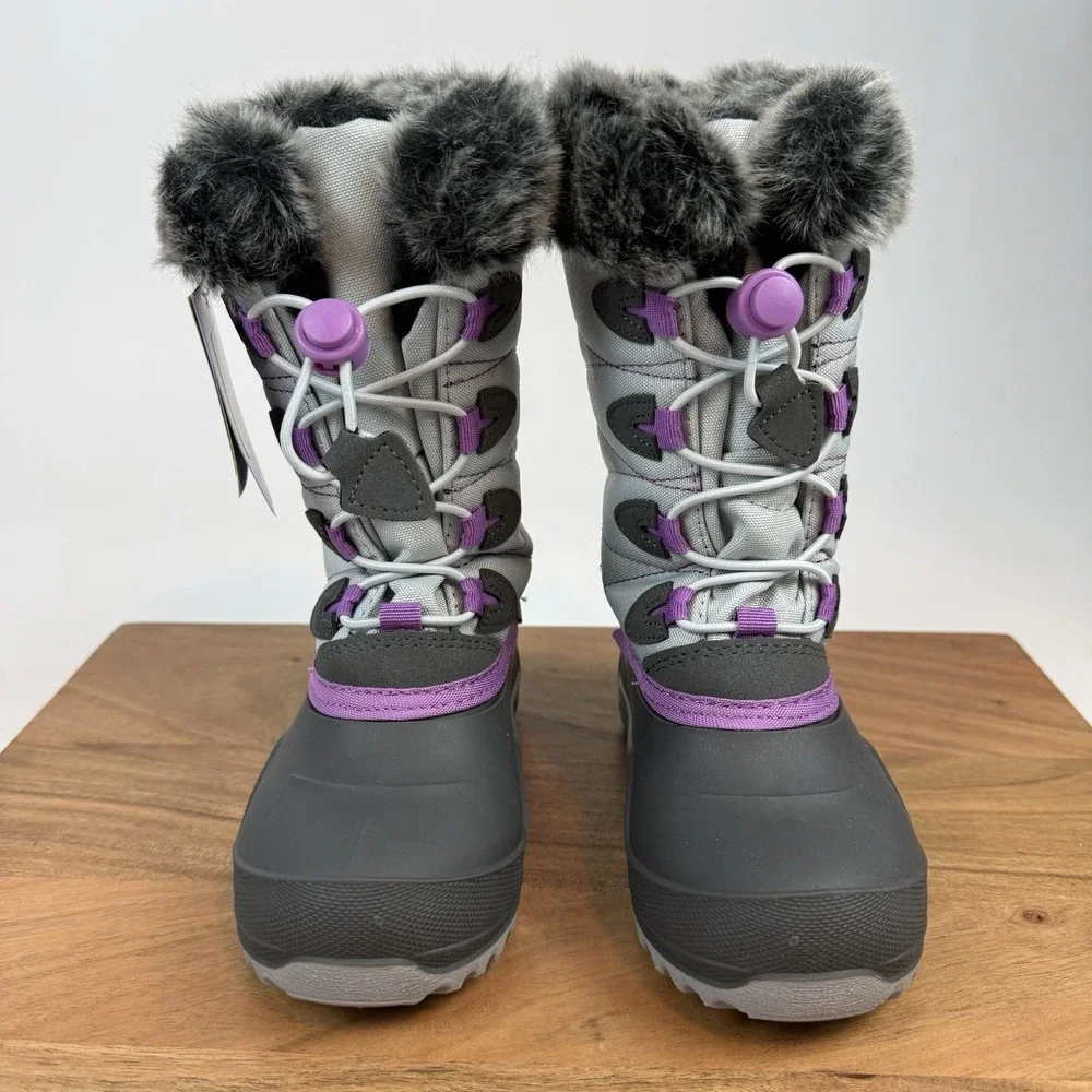 New Kids Kamik Snow Angel Gray Waterproof Insulated Snow Winter‎ Boots Size 11 C